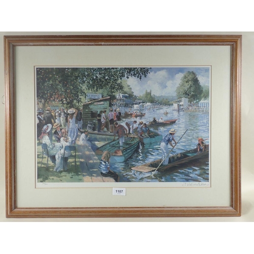 1107 - Sherree Valentine - limited edition print of Henley Regatta, 33 x 50cm