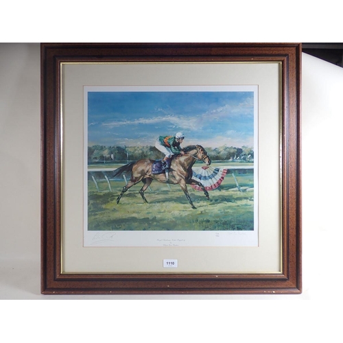 1110 - Clare Eva Burton - limited edition print of 'Royal Academy' race horse with Lester Piggott up, 574/9... 