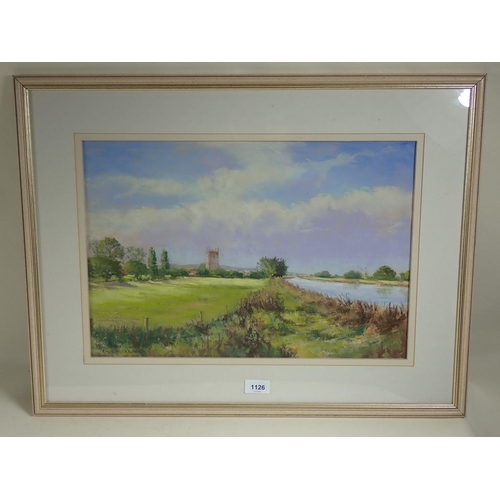 1126 - Eric McGregor - pastel Frampton on Severn, 32 x 48cm