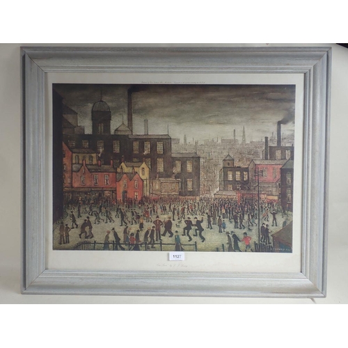 1127 - L S Lowry - 'Our town' limited edition lithograph, published by Grove Galleries Ltd, Manchester (Low... 