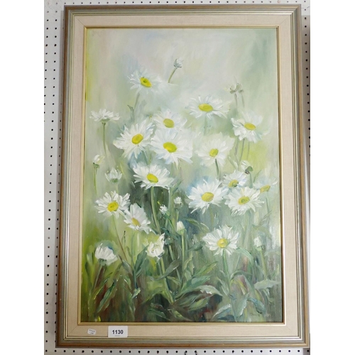 1130 - Doreen Baker – oil on canvas Daisies, 60 x 39cm