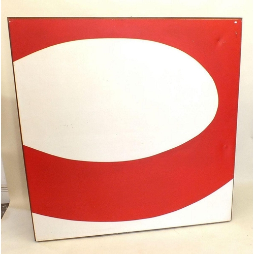 1147 - Pomers - acrylic on canvas Loop Series Red & White 1965, 152 x 153cm