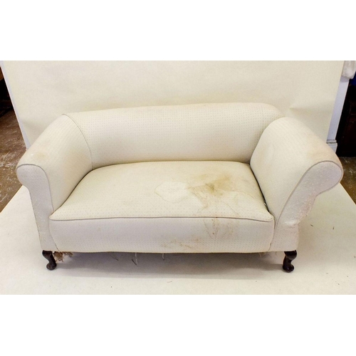 1167 - A 19th century Chesterfield small settee with drop end, stained