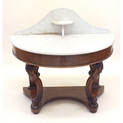 1171 - A Victorian marble topped mahogany finish console table