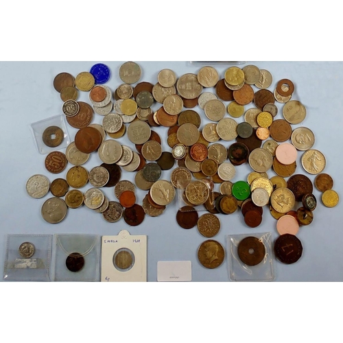 118A - A quantity of World coinage, 19th & 20th century, examples include: East Africa, Canada, France, Eir... 