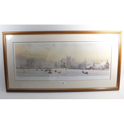 1192 - Alan Ingham - a limited edition print snowscape 'A Certain Stillness' - 24 x 71cm