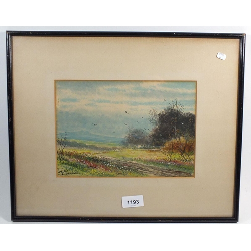 1193 - Abraham Hulk Junior - 1851-1922 - landscape watercolour, signed, 18 x 24.5cm