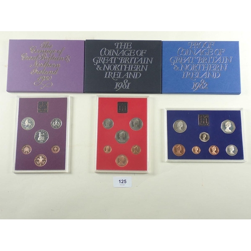 125 - A Royal mint issue: Folders, proof coinage of GB & Northern Ireland. Years: 1980, 1981 & 1982. Condi... 