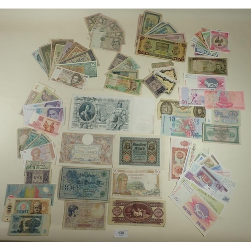 130 - A wad of European banknotes East & West 20 & 21st century examples including: Australia, Belgium, Fr... 