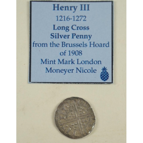 153B - Hammered silver long cross penny coin, Henry III 1247-72 supplied by Pineapple Direct Ltd Colchester... 