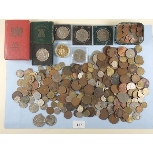 157 - A quantity of British pre-decimal & decimal coinage plus world coins, examples: Austria, Australia, ... 