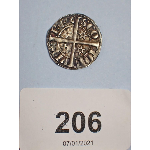 206 - Scotland, silver penny, Alexander III, second coinage c1280-86, lettering with serifs and long cross... 