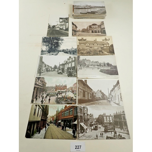 227 - Postcards: Suffolk topography including scenes at Butley, Ipswich, Saxmundham, Woodbridge, Felixstow... 