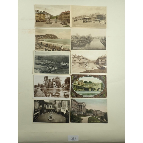 231 - Postcards- Somerset topography accumulation chiefly of Bath (various surrounds), Weston, Yeovil etc ... 