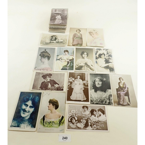 240 - Postcards: Theatrical quantity of actresses including Marie Studholme, The Dares, Gladys Cooper etc