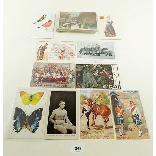 242 - Postcards: Miscellaneous many categories including Scott emulsion advert card, Simmons Hodge & adver... 