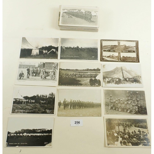 256 - Postcards: Military selection  with many RP's including scenes (Berrow etc) parades mess scenes etc ... 