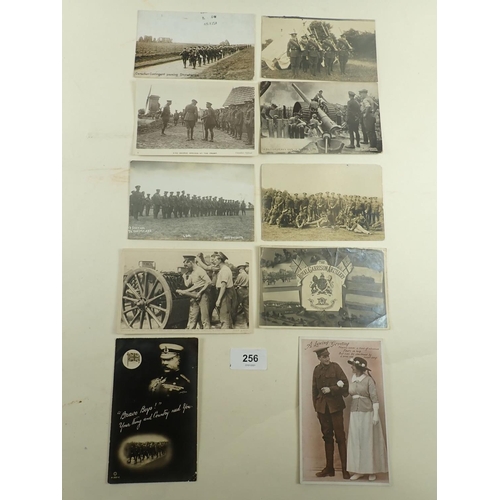 256 - Postcards: Military selection  with many RP's including scenes (Berrow etc) parades mess scenes etc ... 