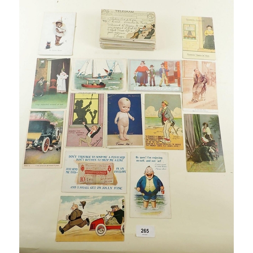 265 - Postcards: Comic, various including Reg Carter, Christie, Earnshaw, Tempest etc (100)