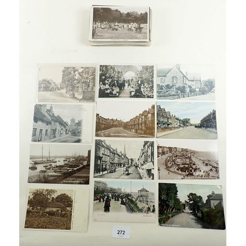 272 - Postcards: Sussex topography including Rusper Post office, street scenes at Newhaven, Chichester, Br... 