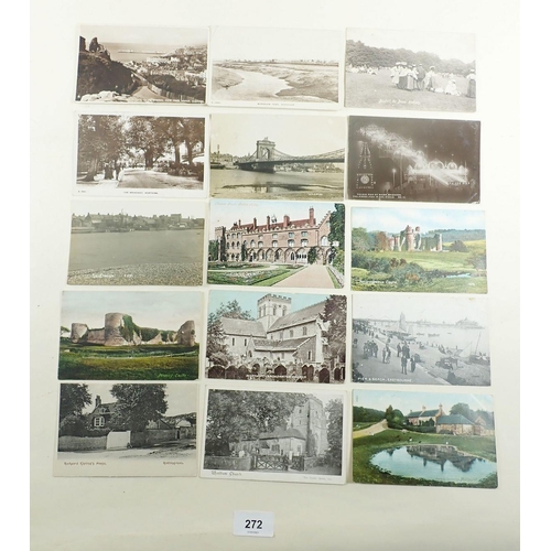 272 - Postcards: Sussex topography including Rusper Post office, street scenes at Newhaven, Chichester, Br... 