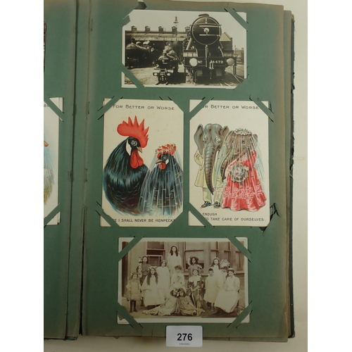 276 - Postcards: Album with topography including scenes at Port St Mary, Hull etc; RP's of  stage and scre... 