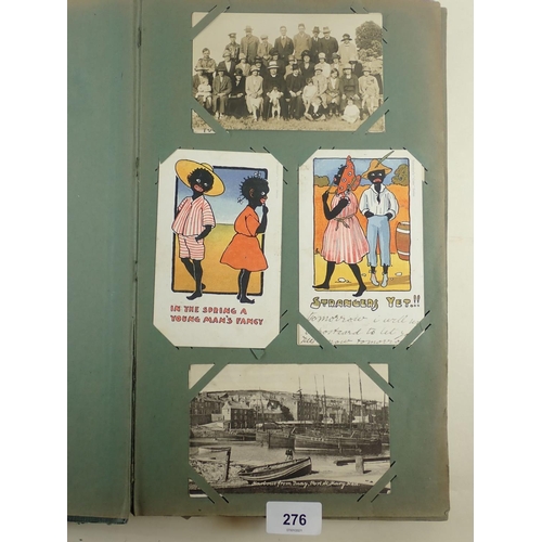 276 - Postcards: Album with topography including scenes at Port St Mary, Hull etc; RP's of  stage and scre... 