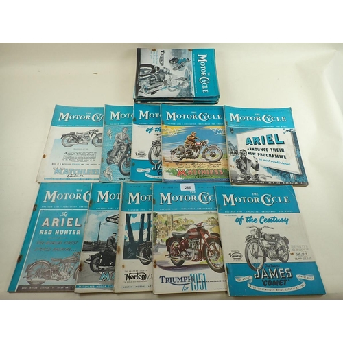 286 - Twenty issues of 'The Motor Cycle' magazines 1950-1951