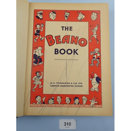 310 - A rare copy of 'The Beano Book', 1940, spine missing