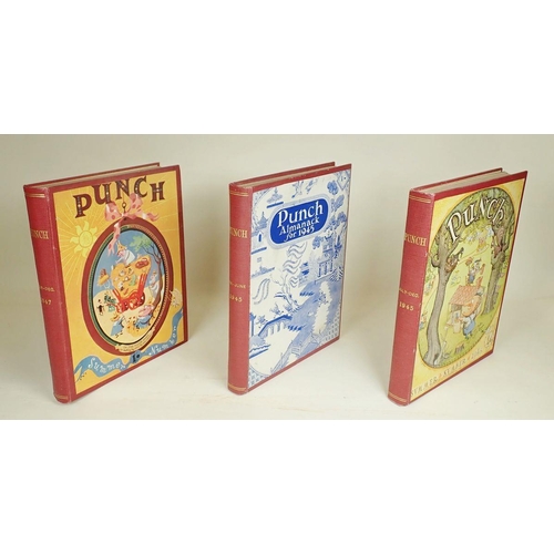 316 - Three volumes of Punch magazine, 1945 and 1947