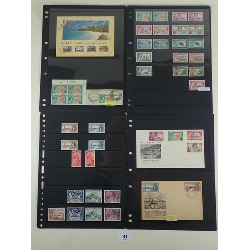 41 - Pitcairn island stamps on 8 Hagner pages, mint & used KGVI/QEII defin, commem and postage due issues... 