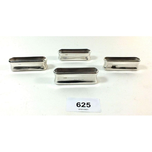 625 - A set of four silver napkin holders/serviette rings, Sheffield 1966 - 77g