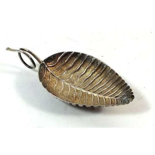 627 - A silver leaf shaped caddy spoon, Birmingham 1798 by Joseph Taylor