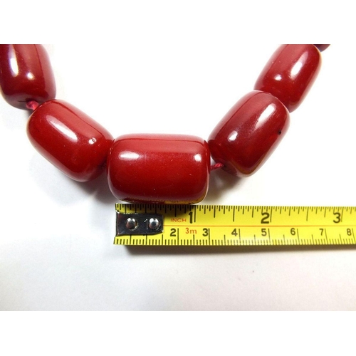 645A - A simulated cherry amber necklace