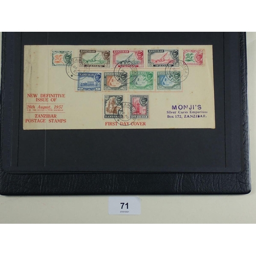 71 - QV-QEII period collection of Zanzibar stamps on numerous pages in Hagner album. Defin, commem, posta... 