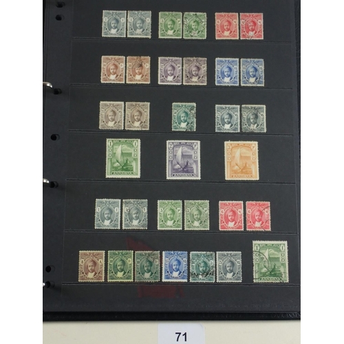 71 - QV-QEII period collection of Zanzibar stamps on numerous pages in Hagner album. Defin, commem, posta... 