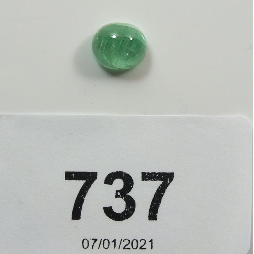 737 - A cabochon round cut Columbian emerald, 2.06cts