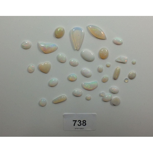 738 - A group of Coober pedy opals, 53 cts