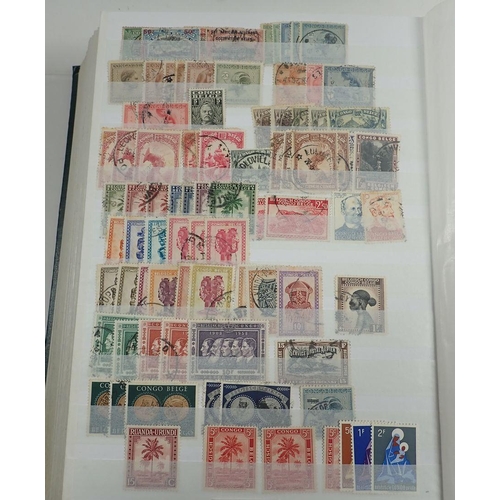 79 - A large stock-book of Belgium stamps and some of its colonies from 1861 on. This mint & used collect... 