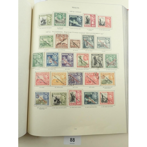 88 - Well-filled 220 page SG KGVI Br C'wealth (3rd edition) stamp album of 1956 with many countries compl... 