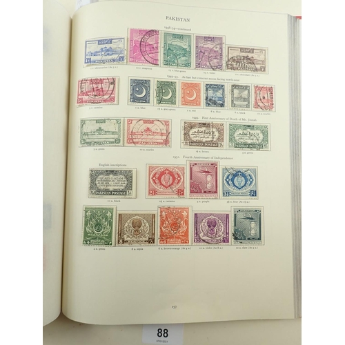 88 - Well-filled 220 page SG KGVI Br C'wealth (3rd edition) stamp album of 1956 with many countries compl... 