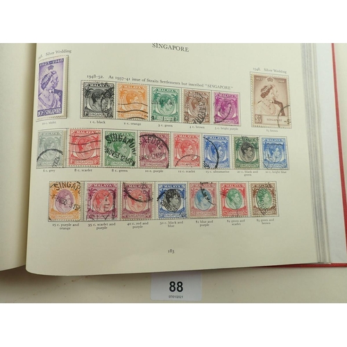 88 - Well-filled 220 page SG KGVI Br C'wealth (3rd edition) stamp album of 1956 with many countries compl... 