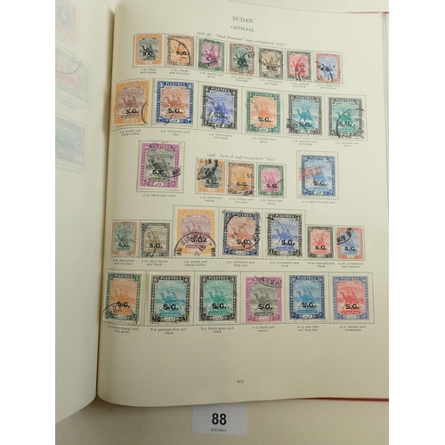 88 - Well-filled 220 page SG KGVI Br C'wealth (3rd edition) stamp album of 1956 with many countries compl... 