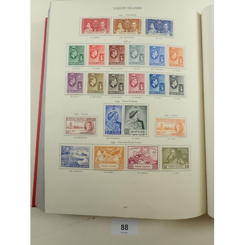 88 - Well-filled 220 page SG KGVI Br C'wealth (3rd edition) stamp album of 1956 with many countries compl... 