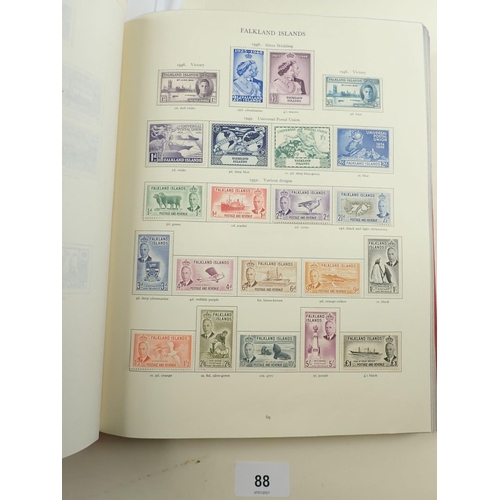 88 - Well-filled 220 page SG KGVI Br C'wealth (3rd edition) stamp album of 1956 with many countries compl... 