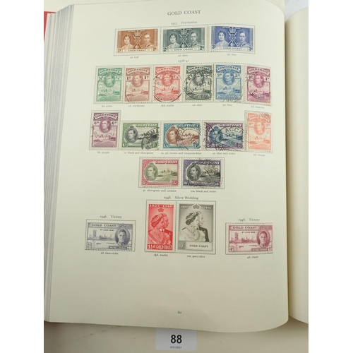 88 - Well-filled 220 page SG KGVI Br C'wealth (3rd edition) stamp album of 1956 with many countries compl... 