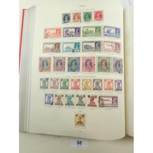 88 - Well-filled 220 page SG KGVI Br C'wealth (3rd edition) stamp album of 1956 with many countries compl... 