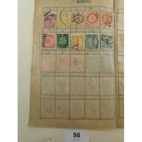 98 - Early 20thC stamp approvals book mainly of Chinese Empire later 