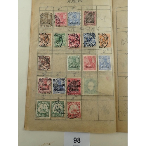 98 - Early 20thC stamp approvals book mainly of Chinese Empire later 