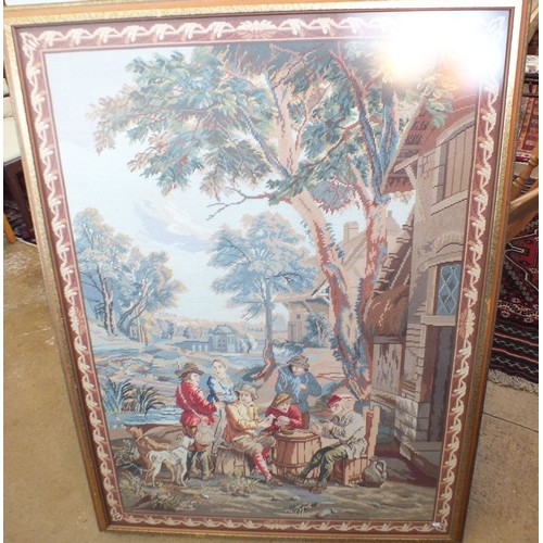 1187 - A large Chinese Belgium style tapestry by Man Fong (no label), 115 x 8cm